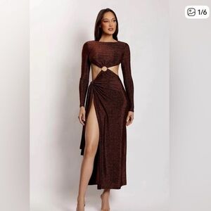 NWT Meshki christina backless maxi wrap dress navy